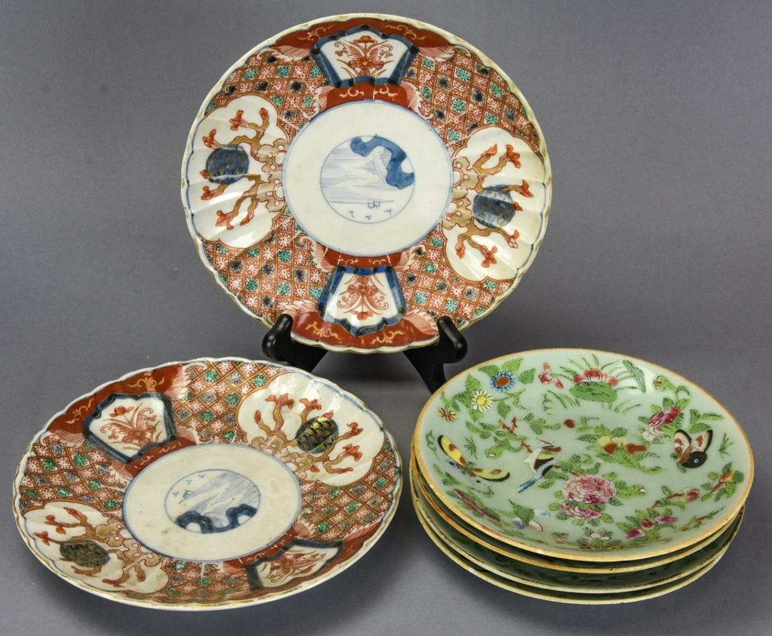 6 Antique Asian Porcelain Hand Painted Plates (1 of 7)