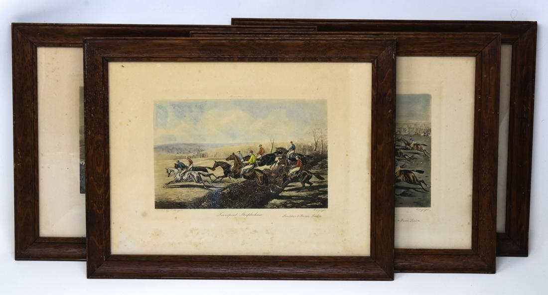 Four Antique English Hand Colored Horse Engravings (1 of 9)