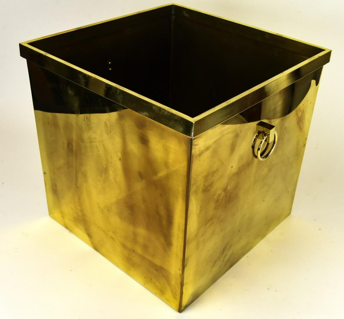 Large Vintage Brass Square Planter (1 of 6)