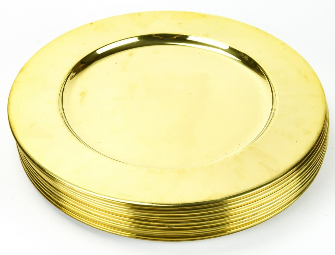 12 Vintage Gilt Brass Chargers / Platters (1 of 8)