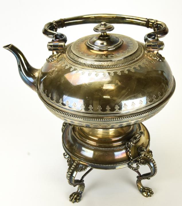 Antique Silver Plated Teapot & Stand (1 of 10)