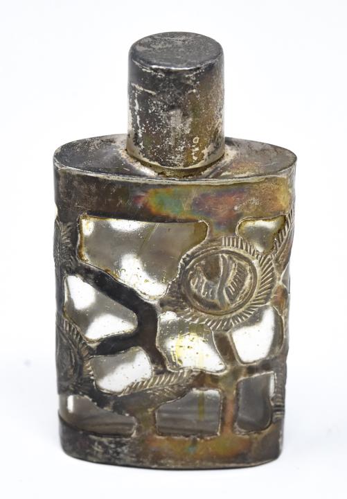 Antique Sterling Overlay Miniature Perfume Flask (1 of 6)