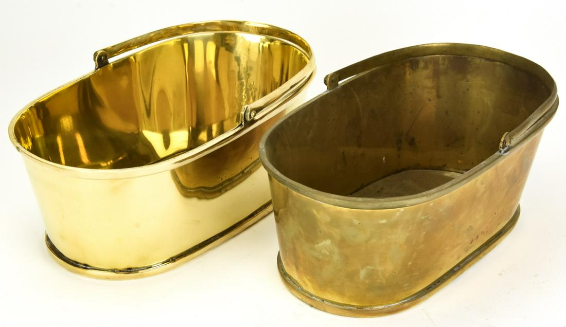 Pair Vintage Brass Handled Planters (1 of 7)