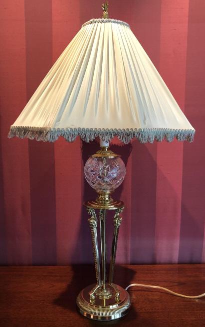 Baccarat Style Crystal & Brass Ormolu Table Lamp (1 of 4)
