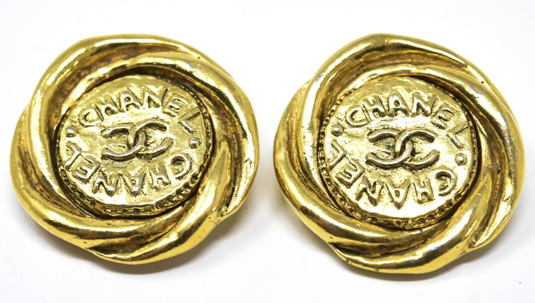 Vintage Chanel Double C Logo Clip On Earrings (1 of 8)