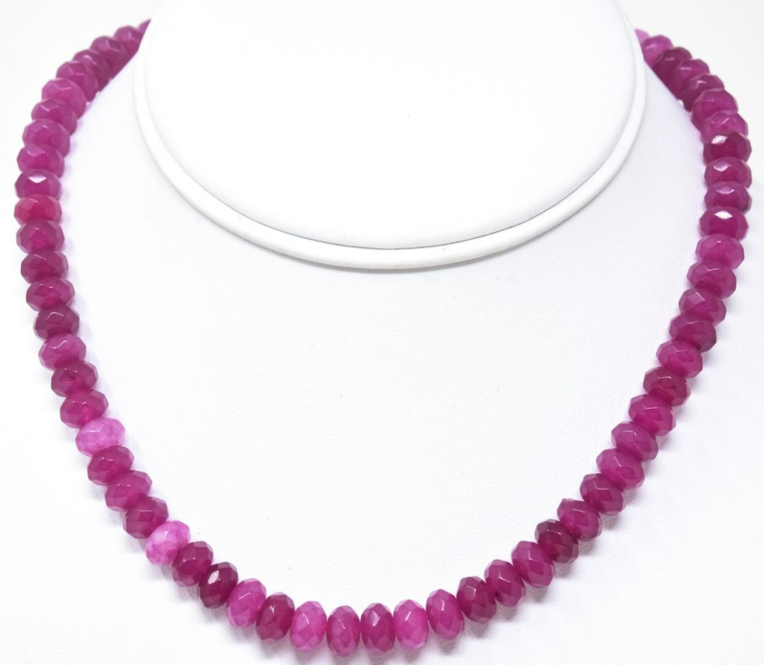 14kt Yellow Gold & 150 Carat Ruby Bead Necklace (1 of 5)