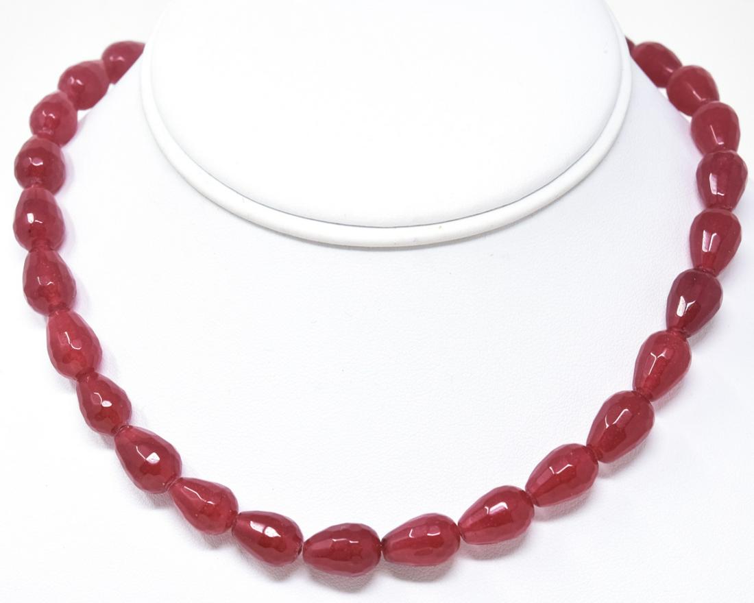 14kt Yellow Gold & 175 Carat Ruby Bead Necklace (1 of 5)