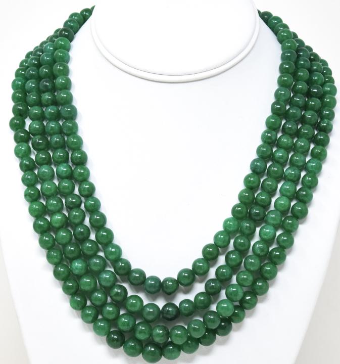 Four Strand Necklace w 950 Carats of Emerald Beads (1 of 6)
