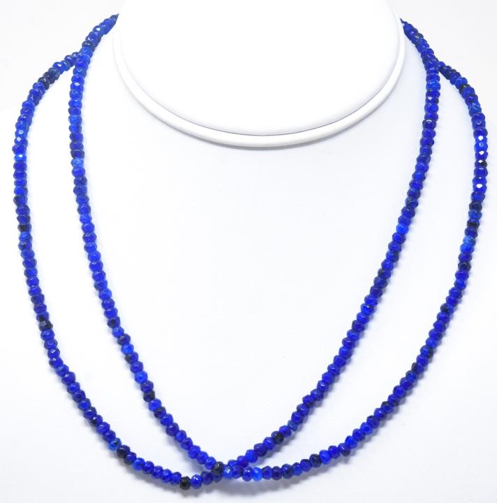 Pair Sterling Silver Blue Sapphire Bead Necklaces (1 of 5)