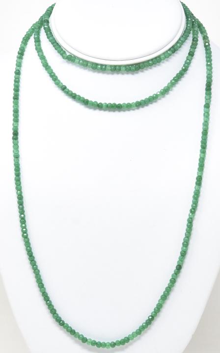 Pair Sterling Silver & Faceted Emerald Necklaces (1 of 6)