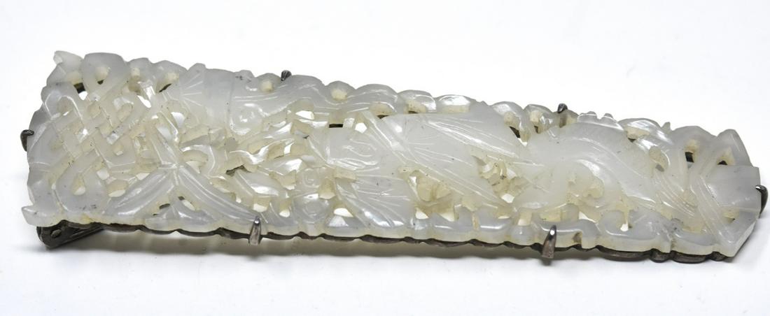 Antique Carved Mutton Fat Jade Handle Brooch (1 of 6)