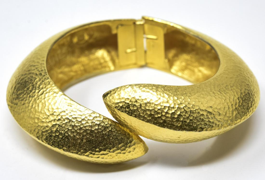 Vintage Givenchy Gilt Textured Clamper Bracelet (1 of 7)