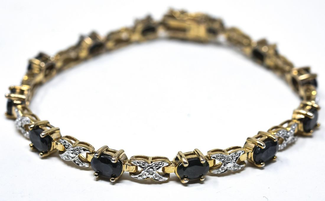 Vintage Tennis Bracelet w Sapphires & Diamond (1 of 7)