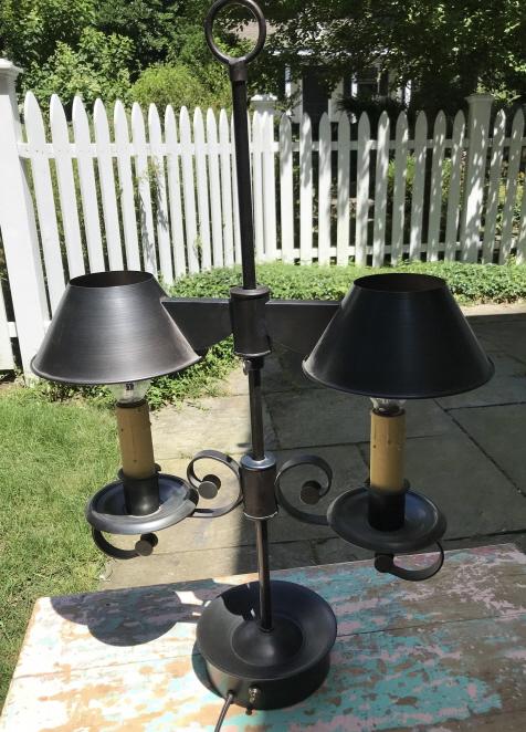 French Country Provencal Tole Metal Table Lamp (1 of 3)