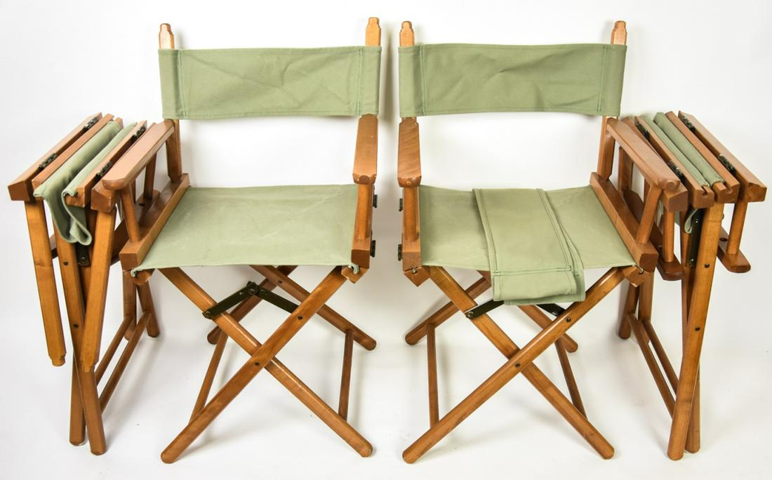 4 Wood & Canvas Folding Director Chairs (1 of 8)