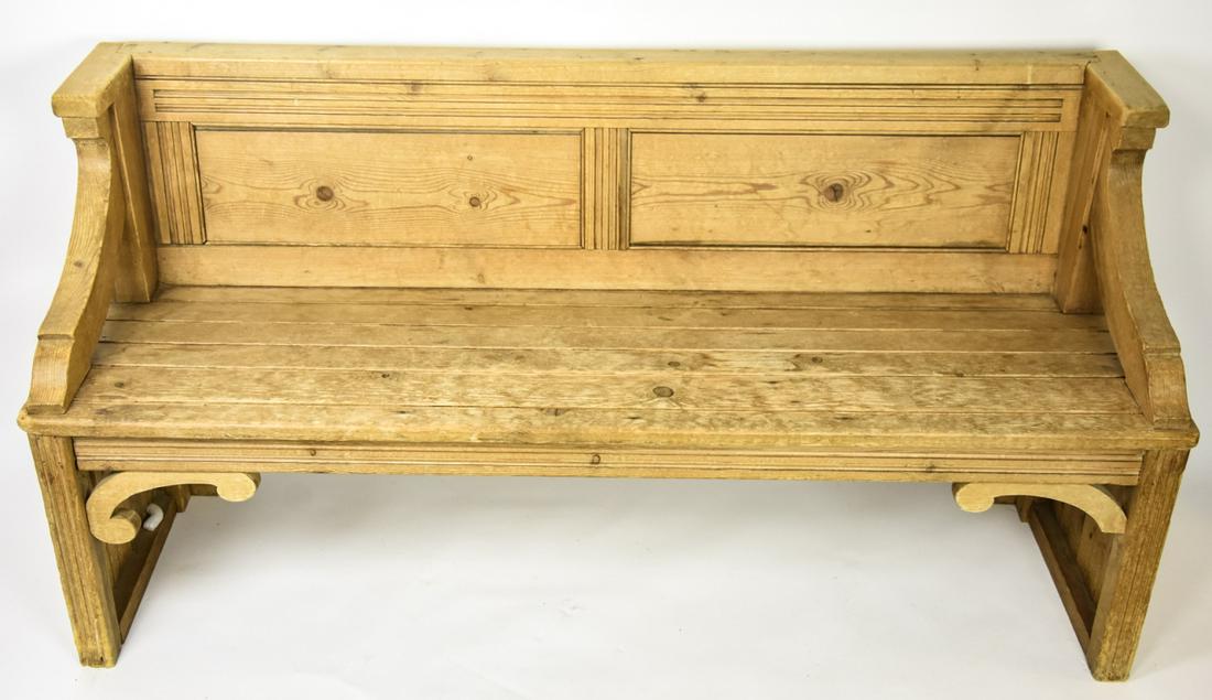Carved Pine Hall Bench or Pew (1 of 6)