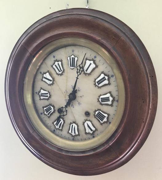 Antique 19th C French Baker's Clock w Marble Face (1 of 3)