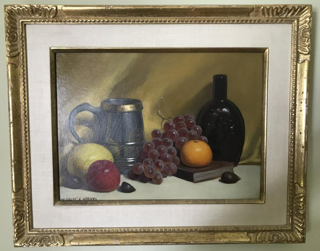 Herbert E. Abrams Still Life Oil Painting w Frame (1 of 4)