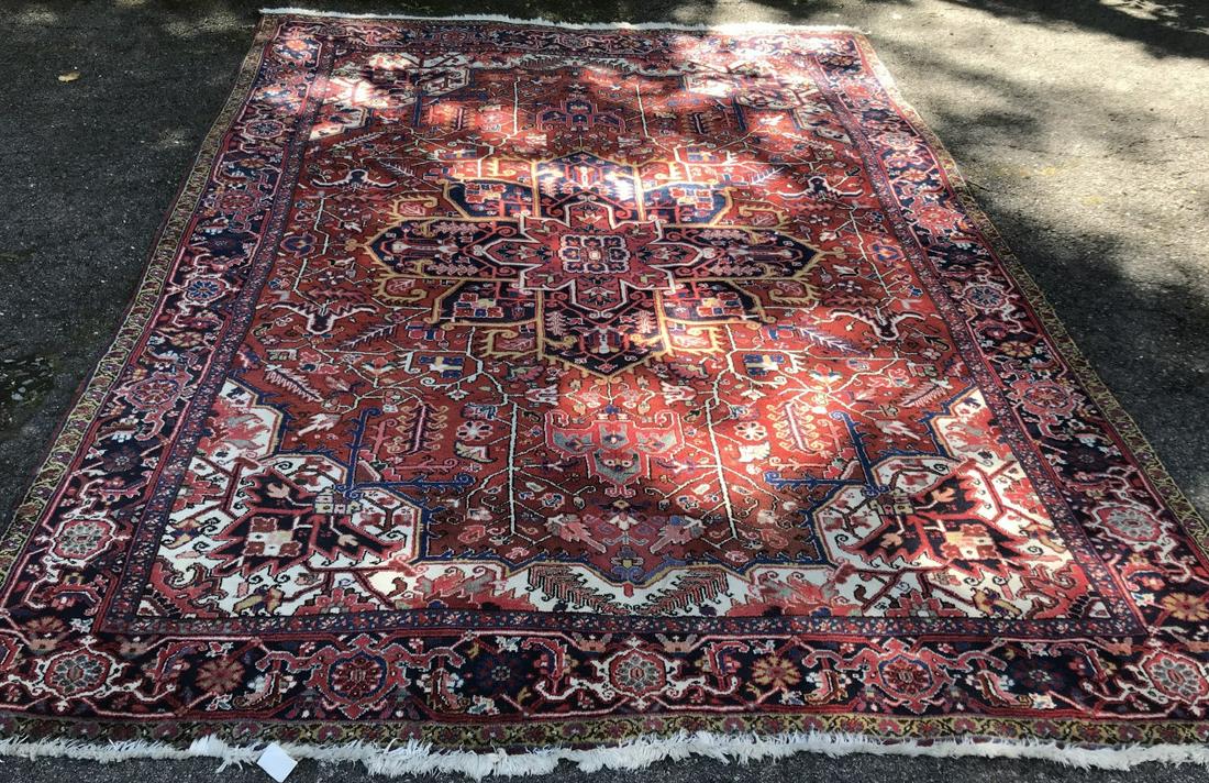 Hand Knotted Oriental Persian Heriz Pattern Carpet (1 of 6)