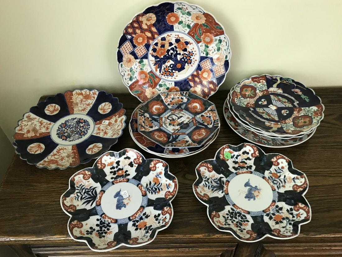 Collection Japanese Imari Pattern Porcelain Plates (1 of 2)