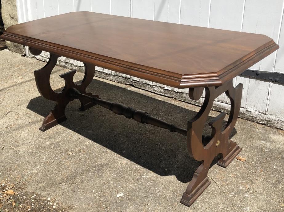 Antique Carved Lyre Form Base Coffee Table (1 of 3)