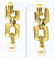 Pair of Vintage C 1990s Rhinestone Gilt Earrings - 6