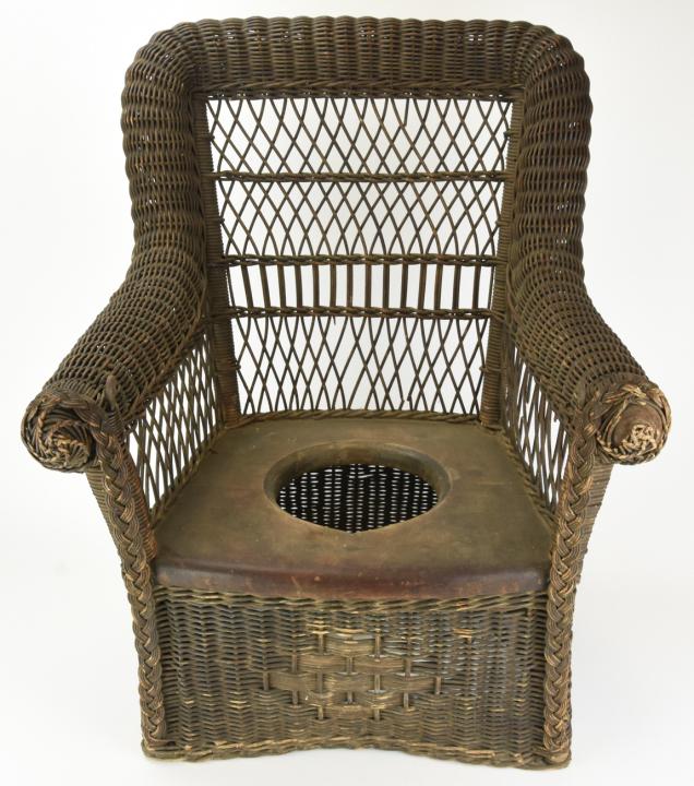 Antique Wicker Child's Toilet Chair (1 of 8)