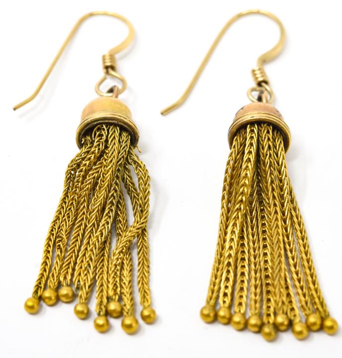 Pair of Antique 19th C Tassel Mounted as Earrings (1 of 7)