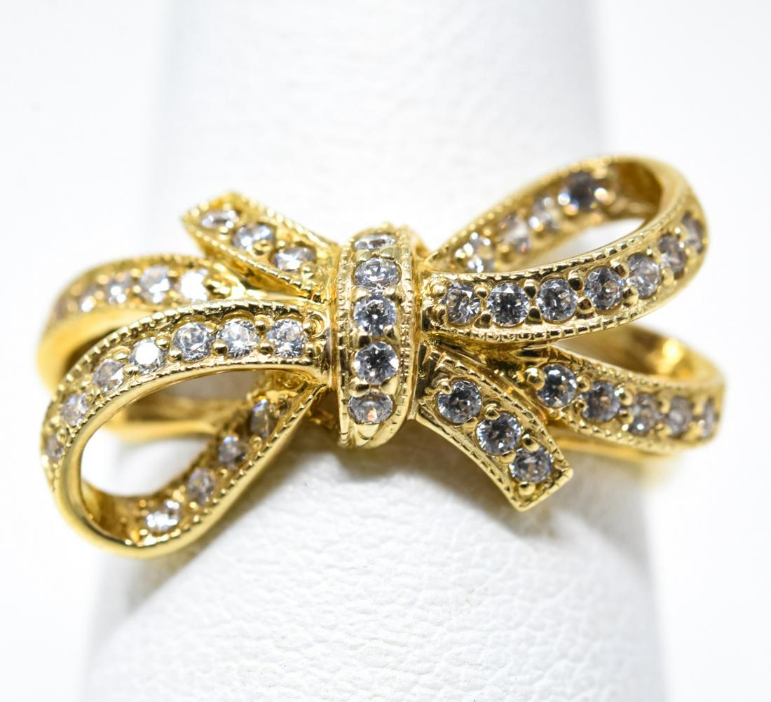 Bow Ring 14k Yellow Gold and CZ (1 of 6)