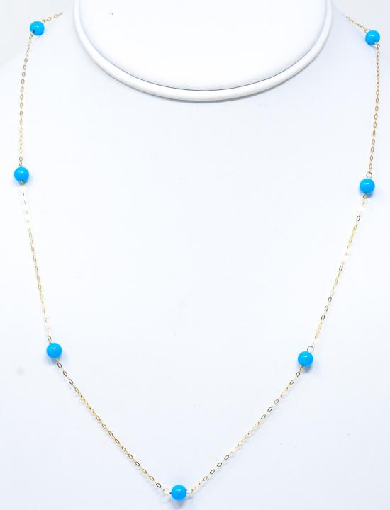 Vintage 14k Gold and Persian Turquoise Necklace (1 of 6)