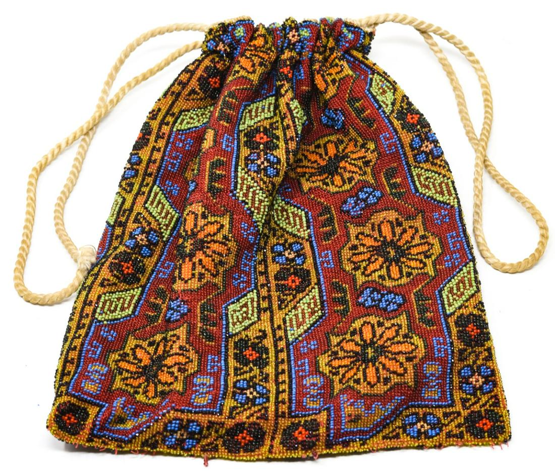 Antique 19th C Micro Art Glass Beaded Ladies Purse (1 of 6)