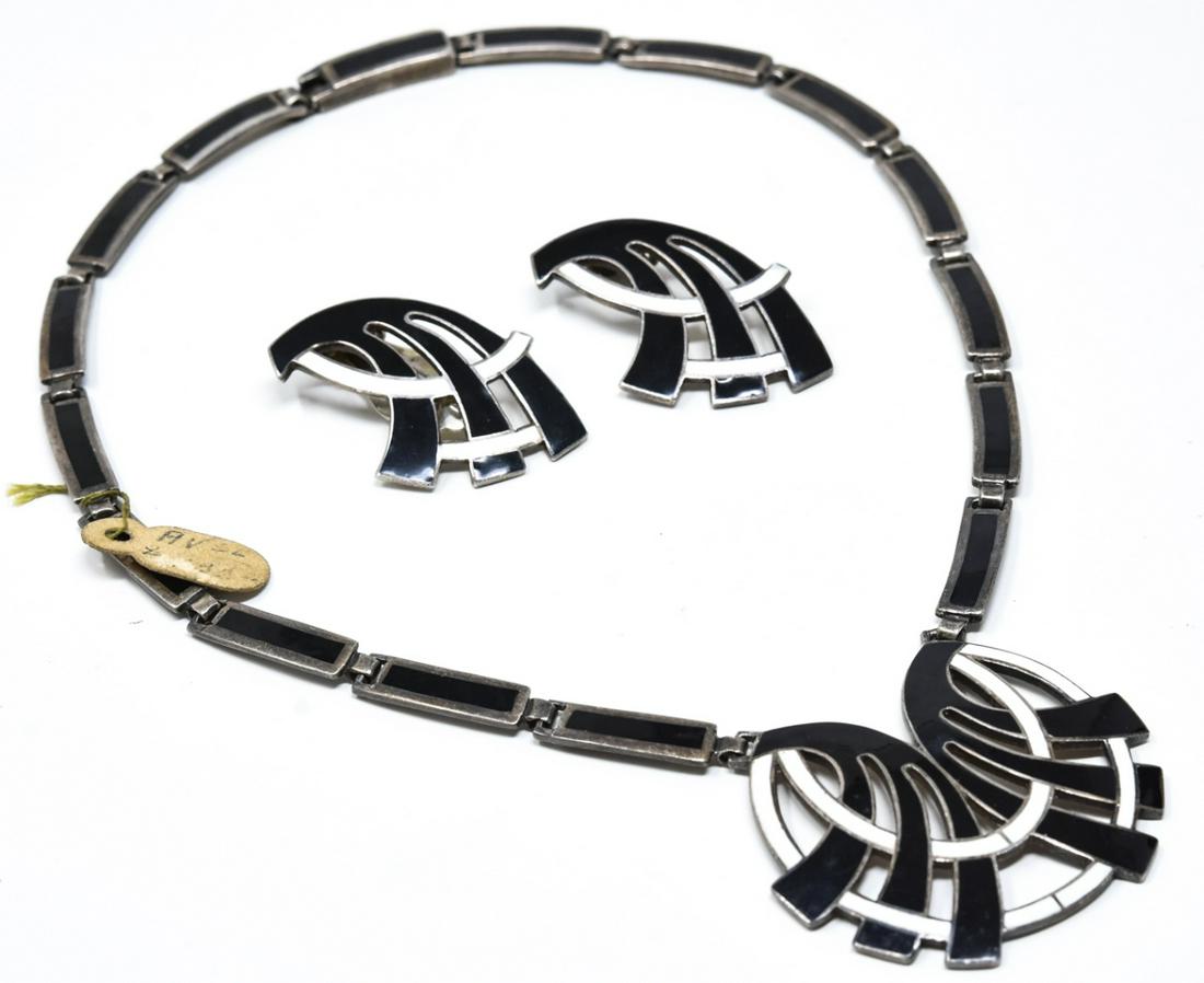 Margot de Taxco Sterling and Enamel B&W Set (1 of 8)