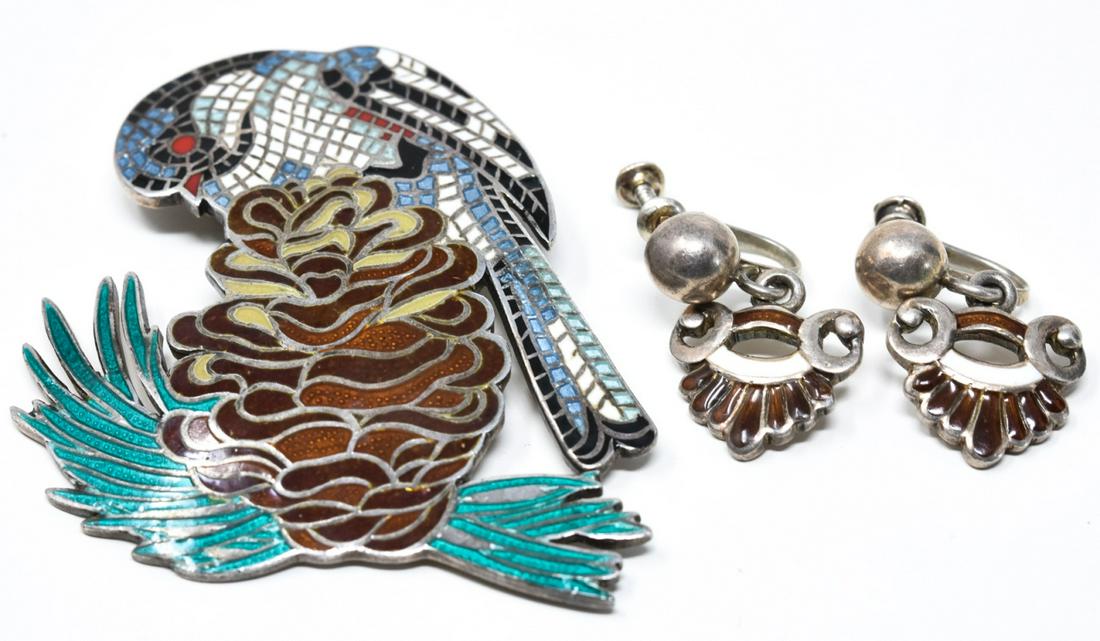 Margot de Taxco Bird Brooch Earrng Set (1 of 7)