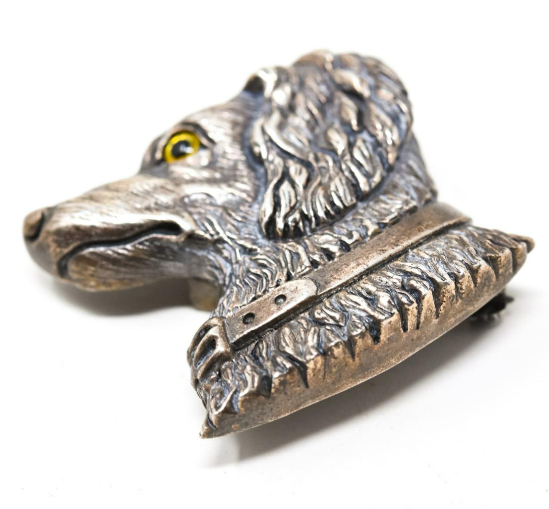 Estate Figural Sterling Silver Dog Pendant Brooch (1 of 5)