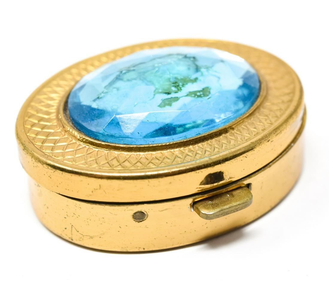 Vintage Ormolu & Jewel Snuff / Pill Miniature Box (1 of 5)