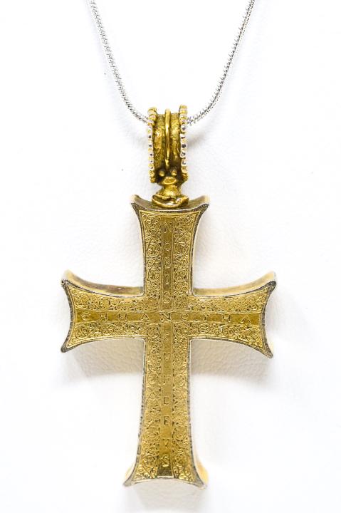 Vintage Byzantine Style Cross on Sterling Chain (1 of 8)