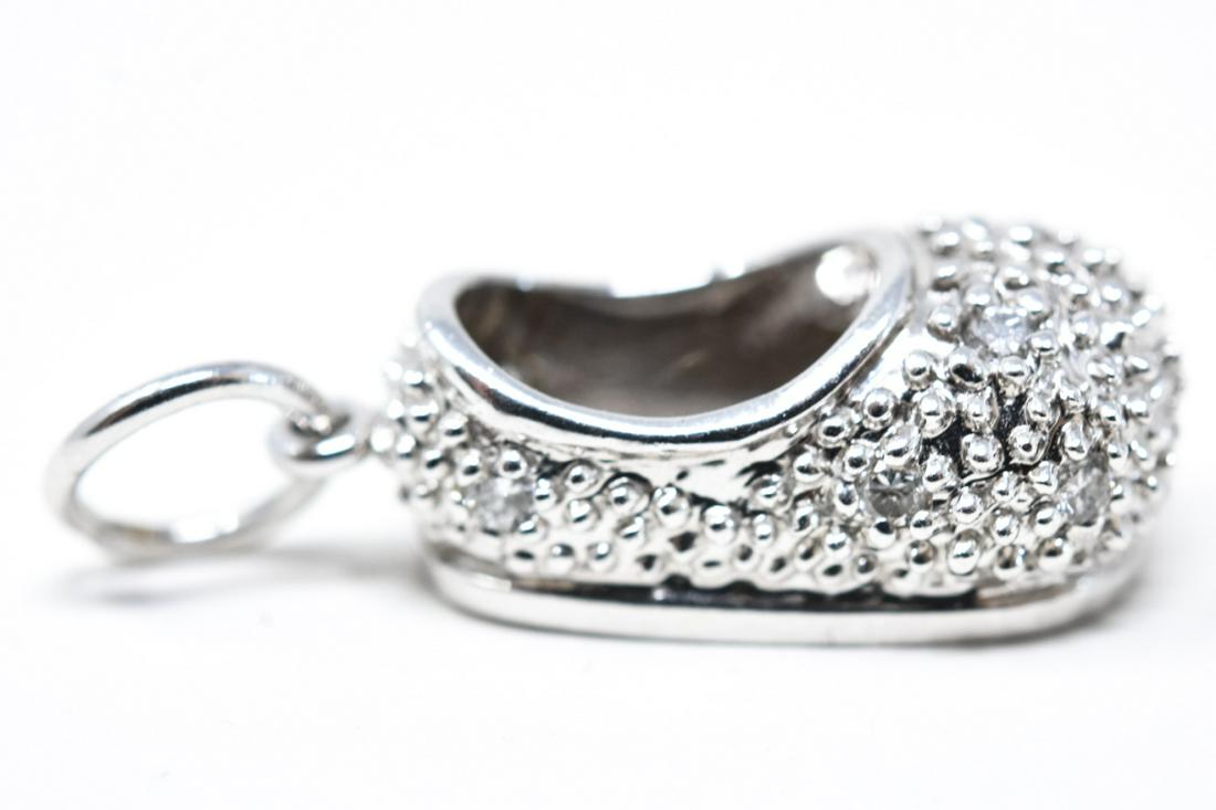 White 14k Gold Diamond Baby Shoe Charm (1 of 4)