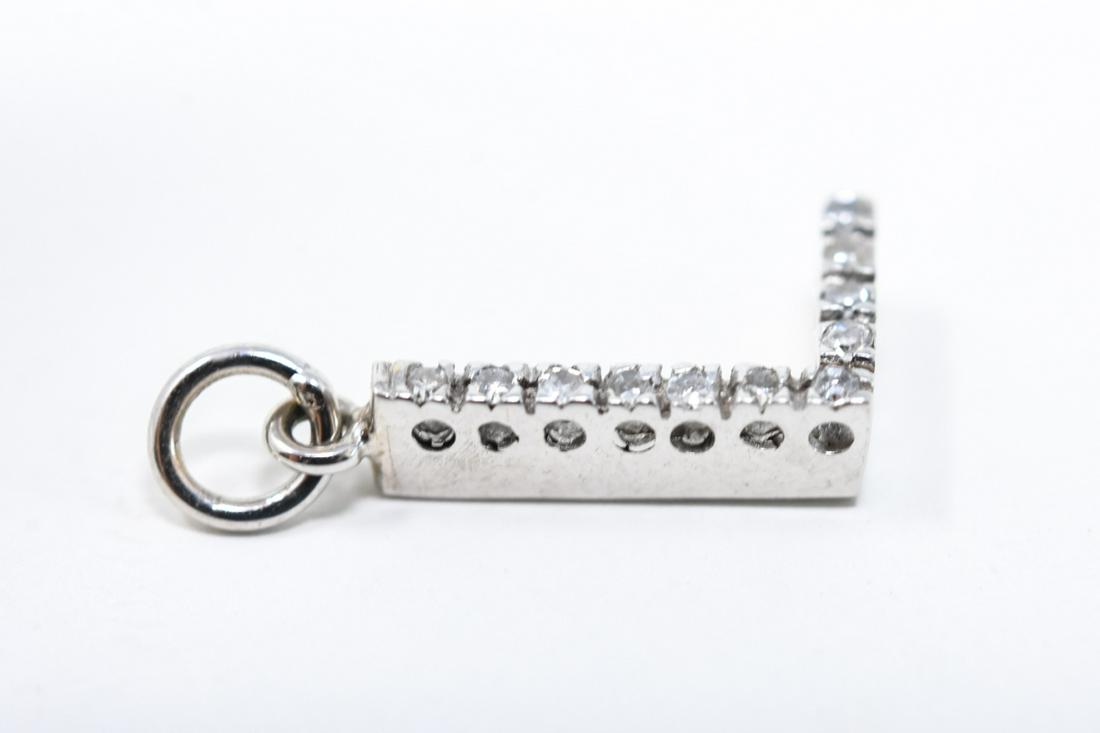 White 14k Gold Diamond Pave L Charm (1 of 4)