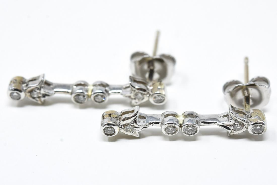 Antique Diamond and 18k White Gold Earrings (1 of 6)