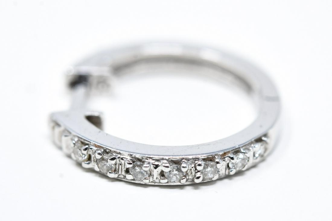 Single 14k White Gold Diamond Hoop Earring (1 of 5)