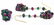 Pair of 14k Gold Ruby Sapphire Emerald