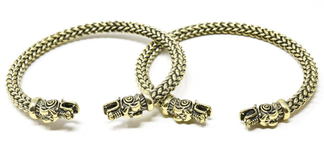 Pair of Chinese Double Dragon Head Bracelets (1 of 7)