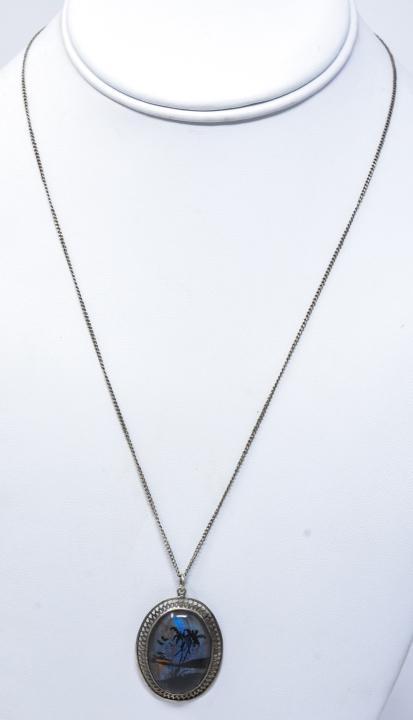 Vintage Sterling Silver Butterfly Necklace Pendant (1 of 6)