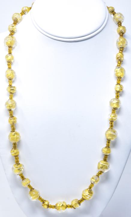Vintage Italian Murano Art Glass Gold Necklace (1 of 6)
