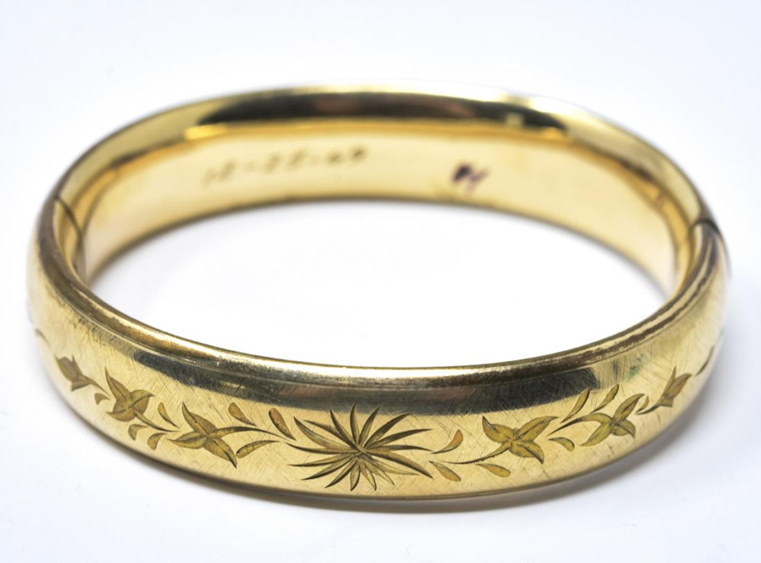 Vintage Gold Filled Floral Motif Bangle Bracelet (1 of 7)