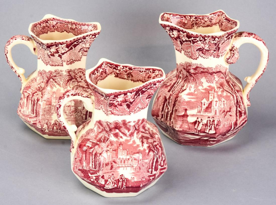 Set of Three English Mason's Ironstone Pitchers (1 of 8)