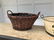 Large Handmade Basket & Tole Metal Cache Pot - 2