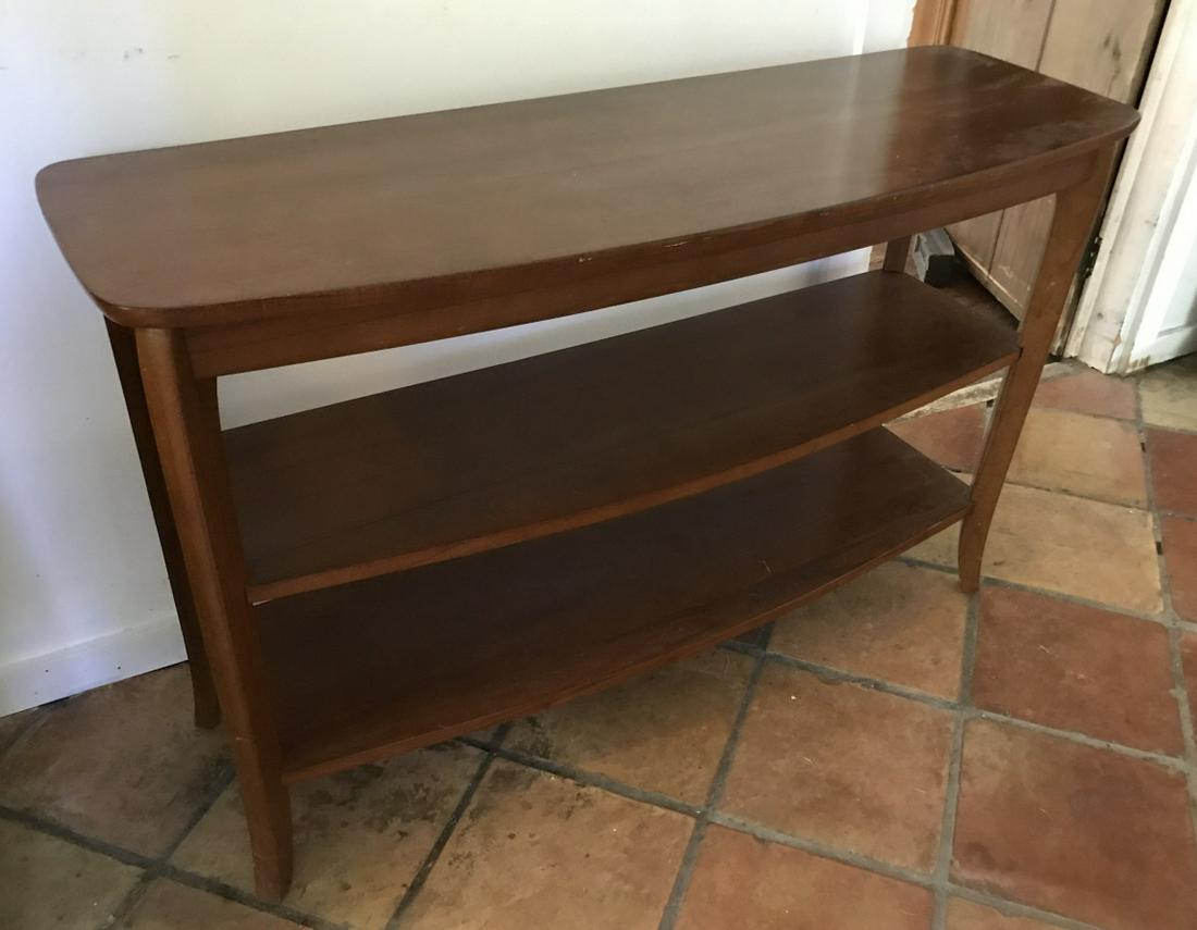 Mid Century Modern Console Table w Two Shelves (1 of 4)