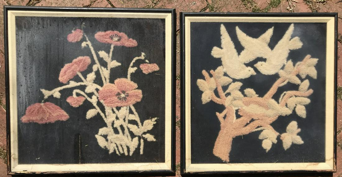 Pair of Antique 19th C Stumpwork Framed Panels (1 of 3)