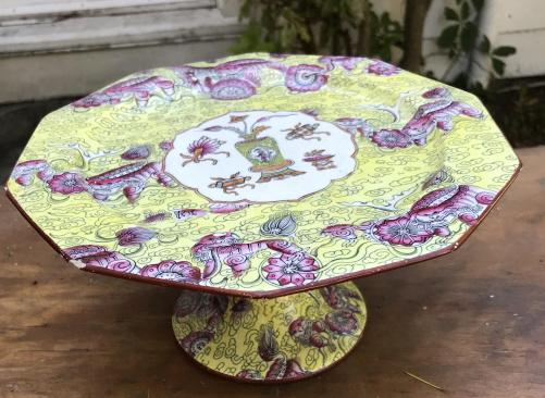Antique 19th C Chinoiserie Style Cake Stand (1 of 3)